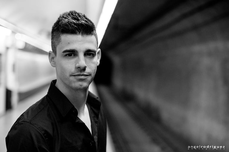 black and white man portrait