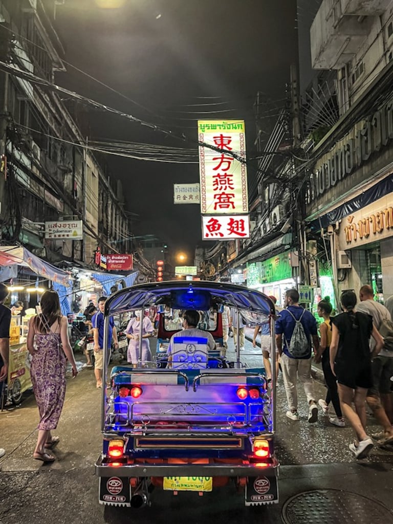 Tuk-tuk through the streets of Bangkok's Chinatown