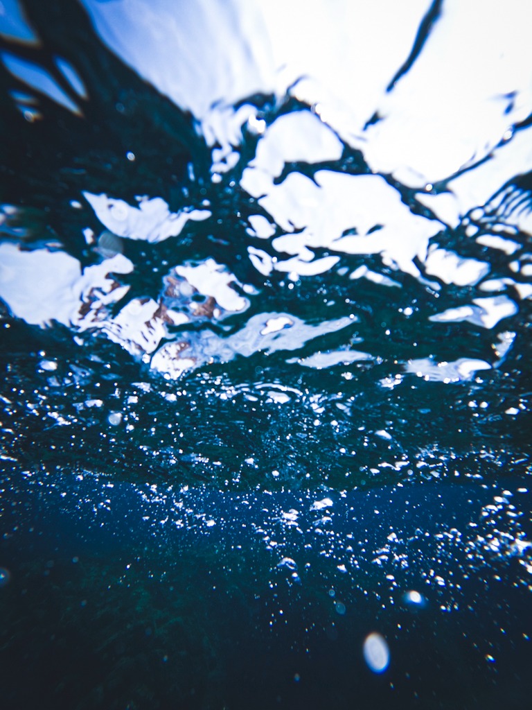 Water and bubbles in the sea