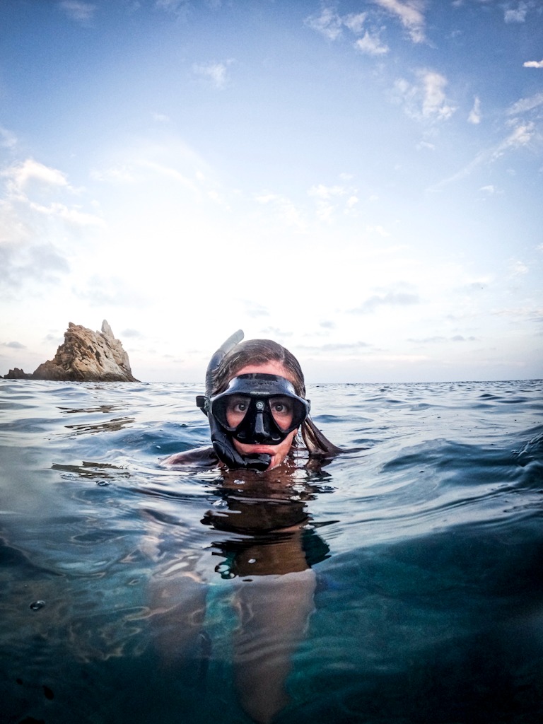 Young woman snorkeling