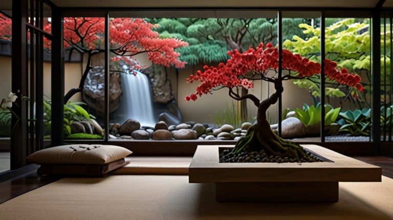 Japanese indoor garden | Interior design | living room | classic design