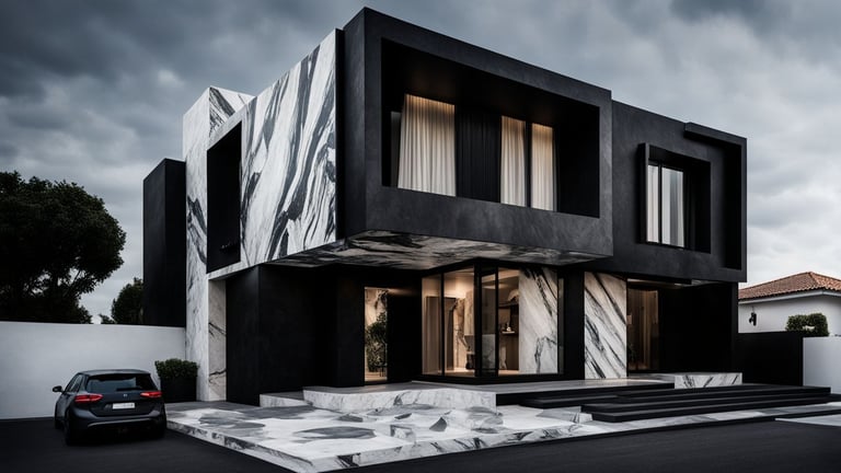 black and white marble exterior design | ultra modern house exteriors | designing a project | luxury real estate