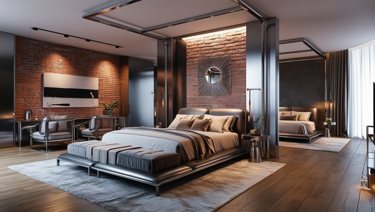 modern bedroom design | industrial lof style