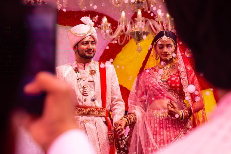 Младоженци заснети от Фотограф Светлана Велинова в Индия