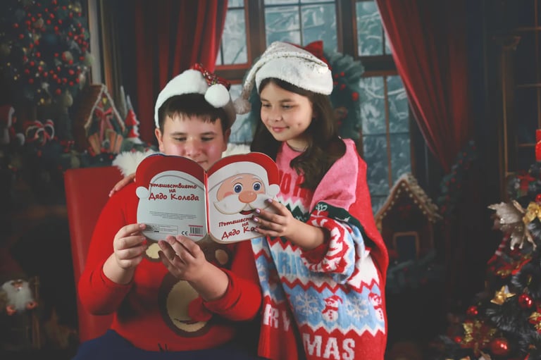 Коледна фотосесия на деца заснети от Фотограф Светлана Велинова в град Перник