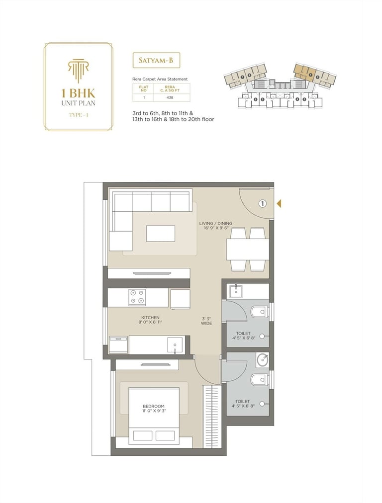 1 BHK FLOOR PLANS RAJ LEGACY MIRA ROAD EAST, RAJ LEGACY SATYAM, NEAR SAI KARISHMA COMPLEX, KANAKIA, RAJ REALTY, NEW PROJECT