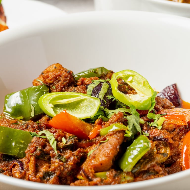 Karahi dish with meat and vegetables