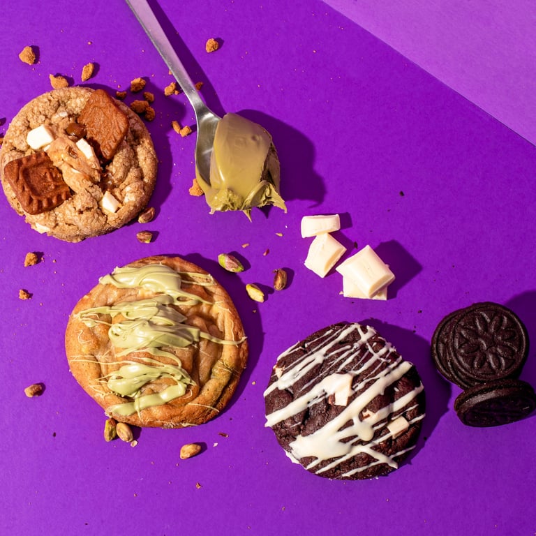 Cookie collection with oreo, biscoff and pistachio