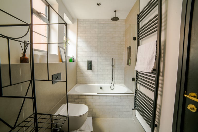 View of the bathroom showing all the details