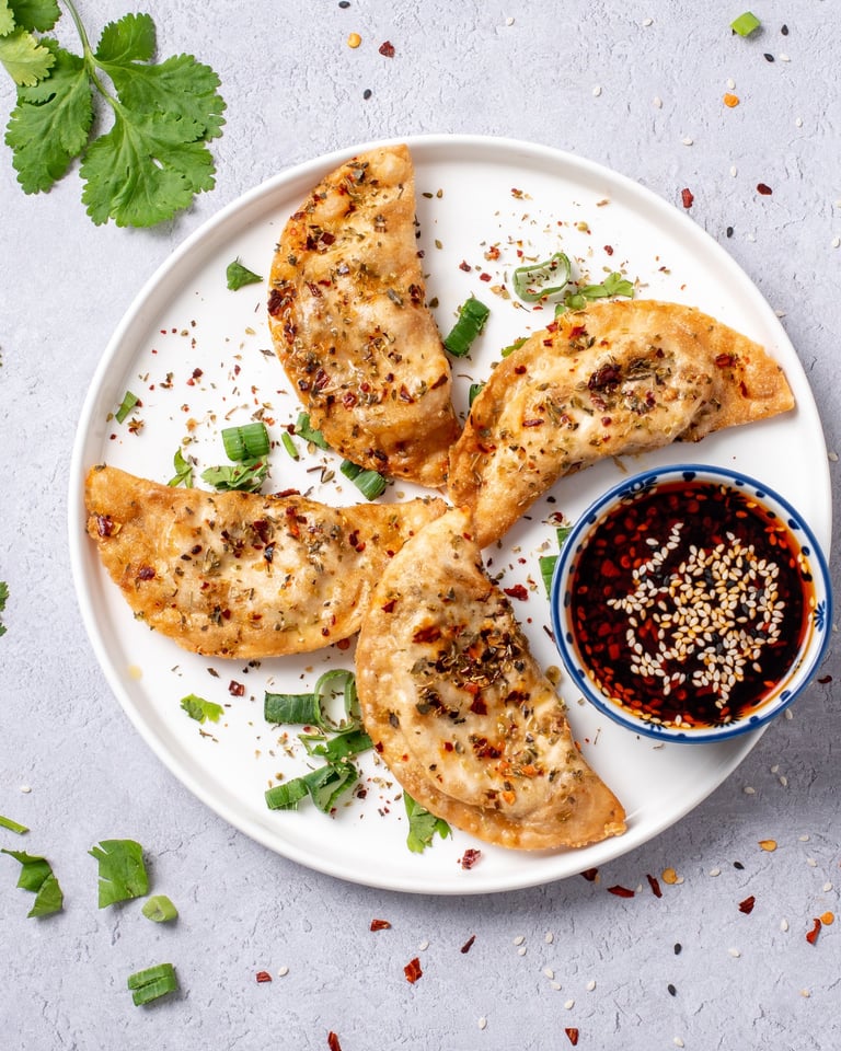 Herbs, spices with dumplings