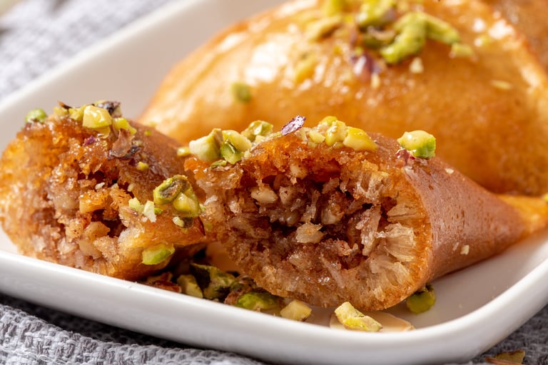 Close up of inside of sweet dumpling