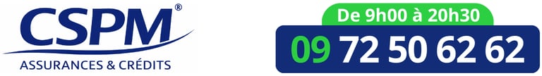 CSPM Assurances & Crédits - L'assurance en ligne ou en agence pour particuliers & professionnels ⎮☎️ 09 72 50 62 62 logo