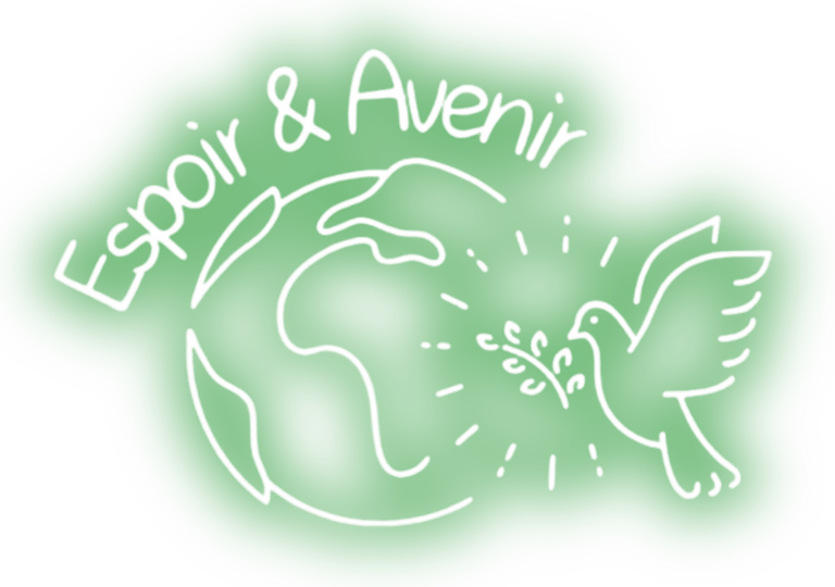 logo espoir et avenir logo oiseau et association humanitaire blanc et vert espoir et avenir