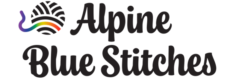 Alpine Blue Stitches logo