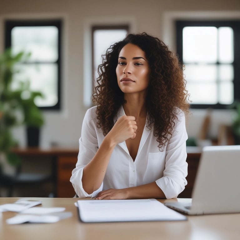 A focused entrepreneur analyzing financial charts in a cozy workspace.
