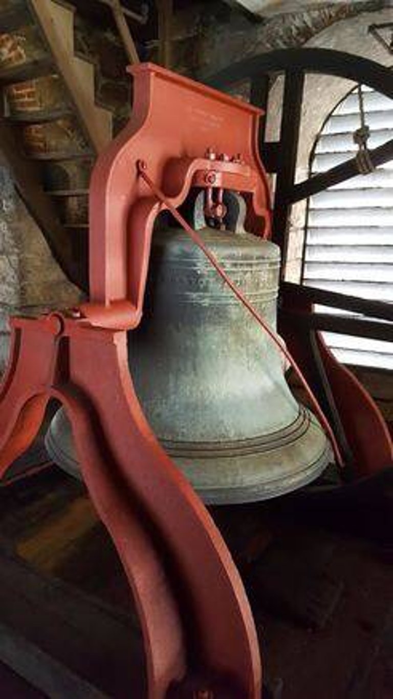 The Revere King Chapel bell, installed May 10, 1816, weighing 2.437 lbs., the second largest made