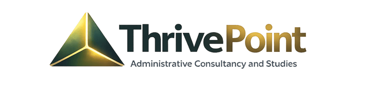ThrivePoint offers administrative consultancy, feasibility studies, mystery shopping programs, service evaluation, and business process optimization in the UAE. We support companies in improving operations, customer service quality, and overall performance. logo