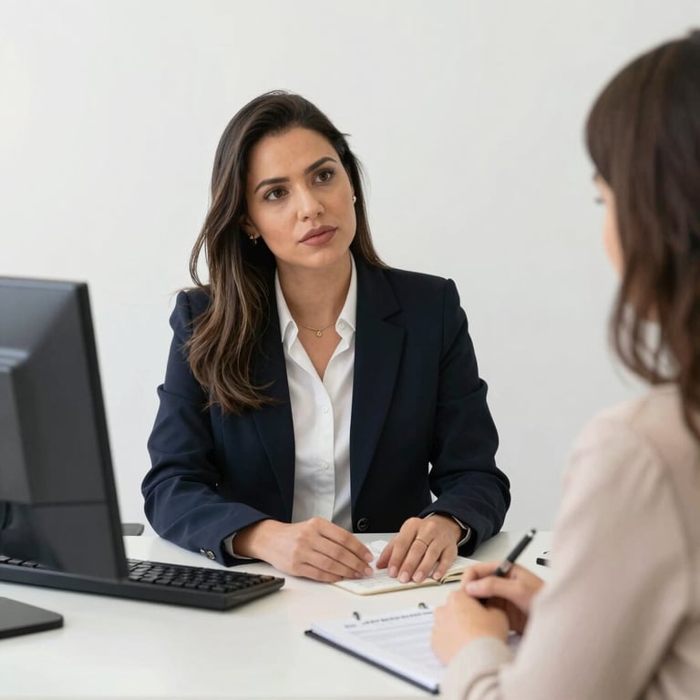 A professional lawyer advising a client in a cozy office setting.
