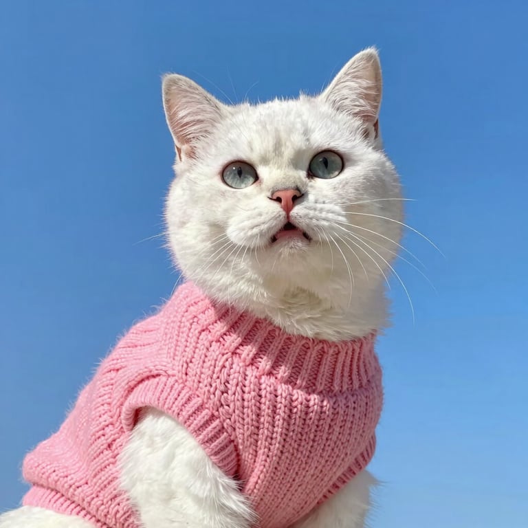 Gata Blanca con buso rosado