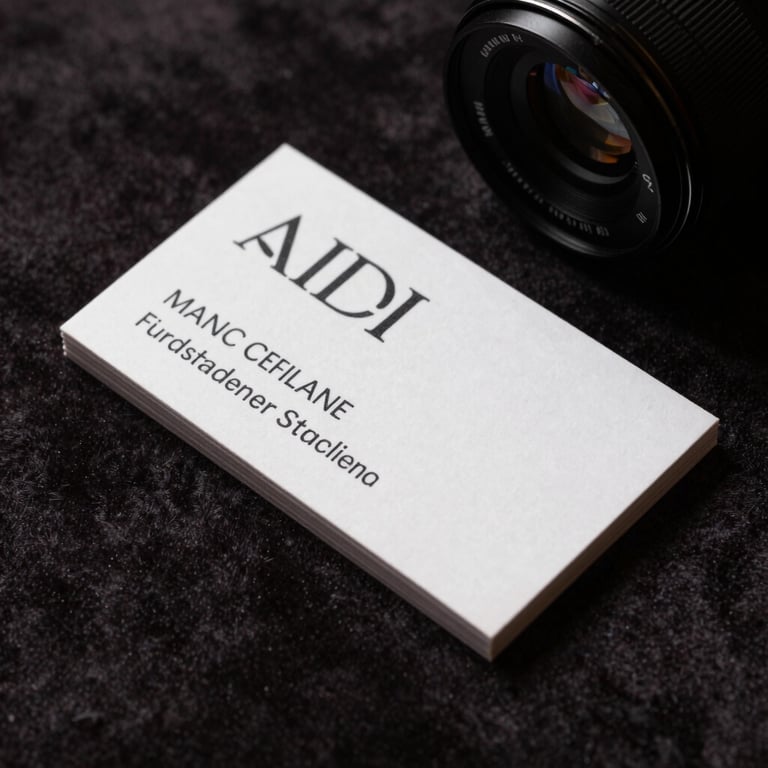 A close-up of a high-end luxury business card on a dark velvet surface. Soft lighting, North American context, emphasizing quality and exclusivity.