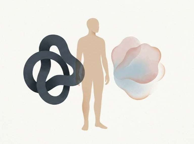 Minimal illustration of human between contrasting emotional patterns