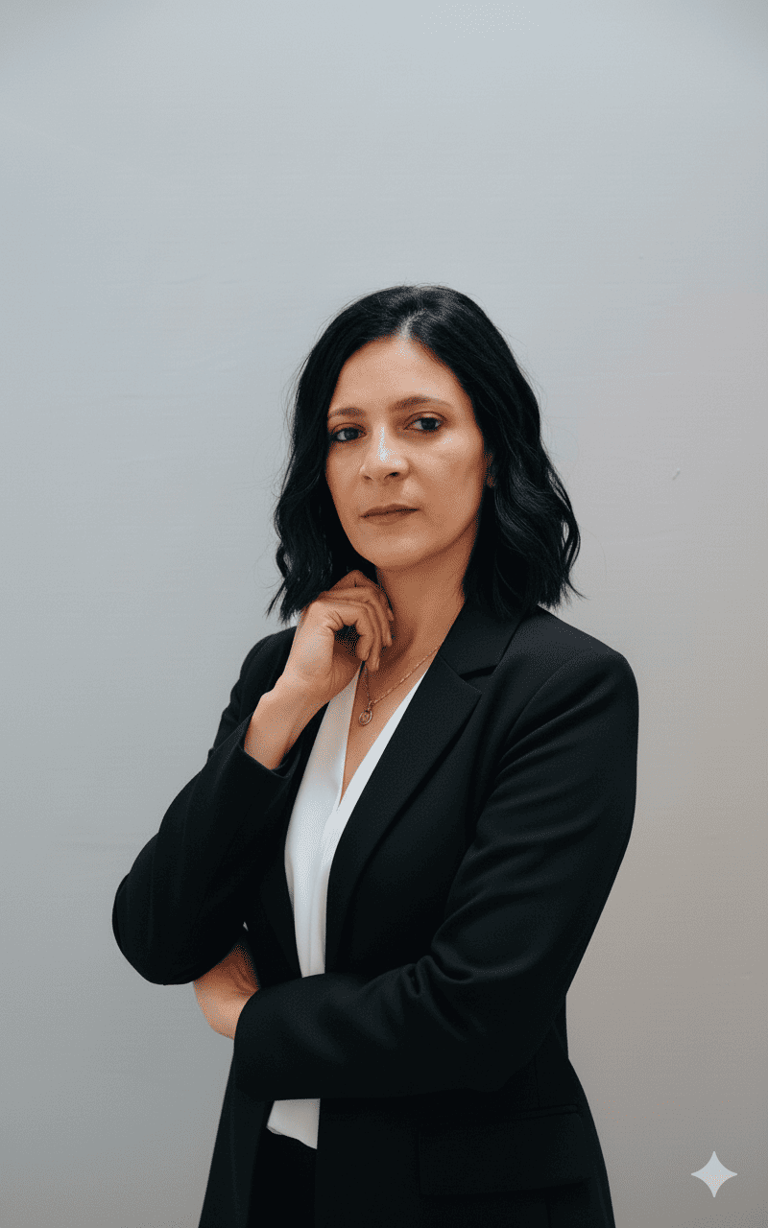 Empresaria profesional con un blazer negro