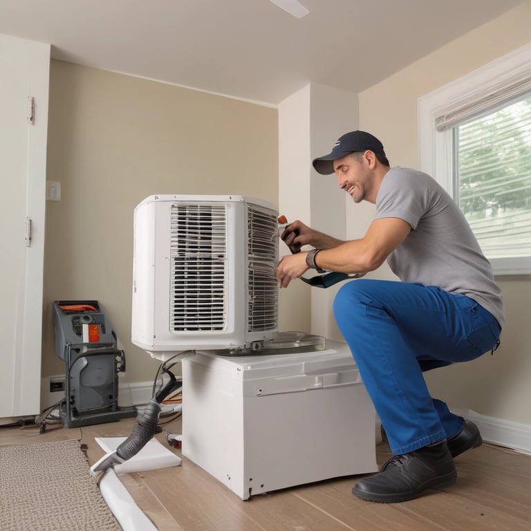 A skilled electrician fixing wiring inside a residential home.