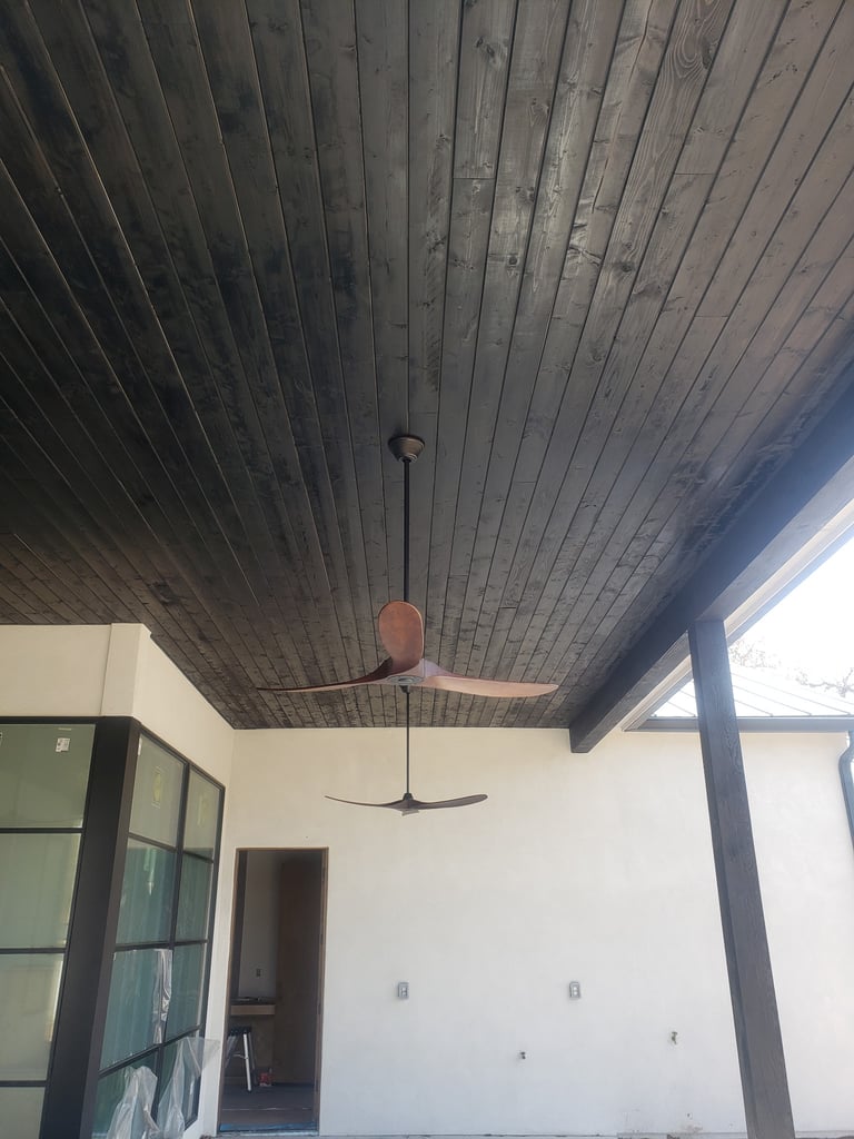 Custom Patio/ Outdoor Living are Fans, Lighting, All Customized