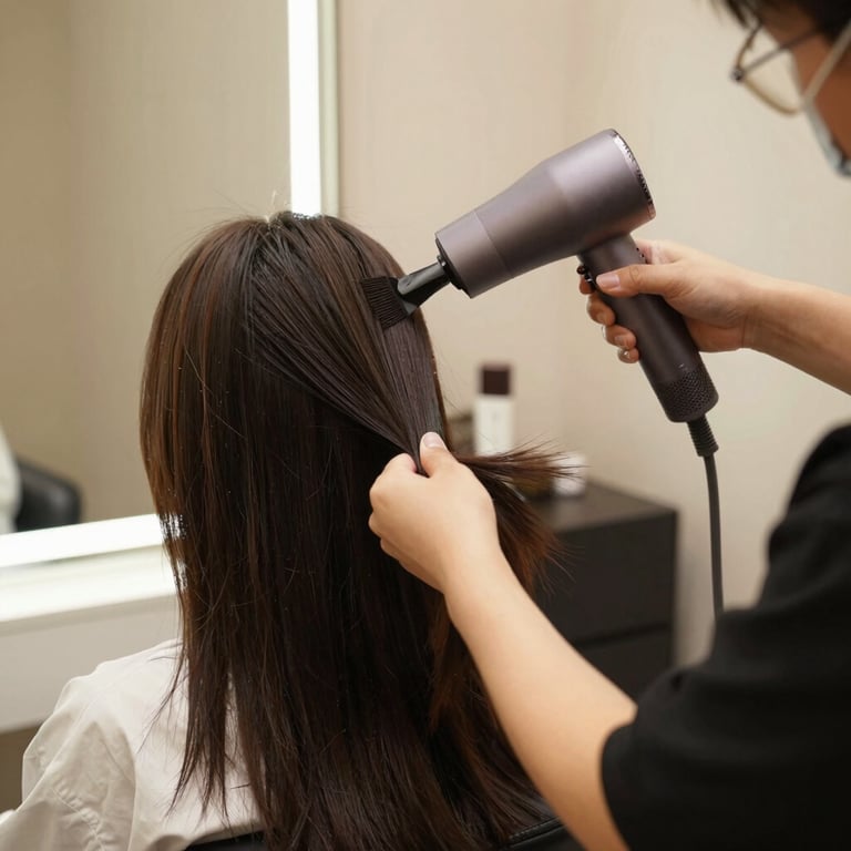 Brushing et séchage professionnel au salon l'Arabesque à Guilherand-Granges.