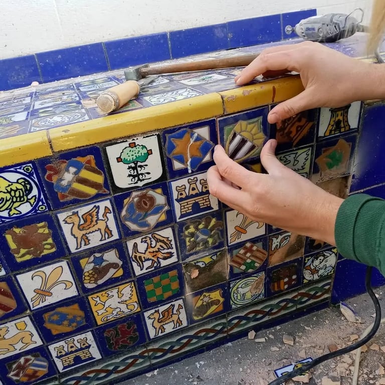 Restauración de la fuente del Consulado de Italia en Rosario realizada por Almapiedra.