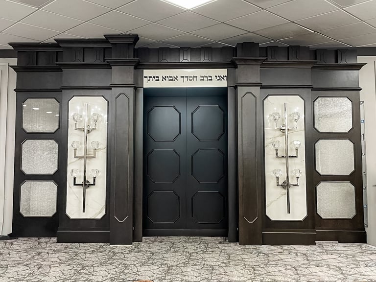 Custom woodwork created for a metro Detroit synagogue.