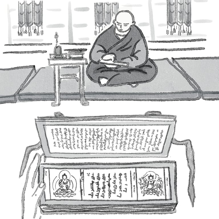 Buryat buddhist lama 30-s during repression time. Deep-freeze fragment og graphic essay