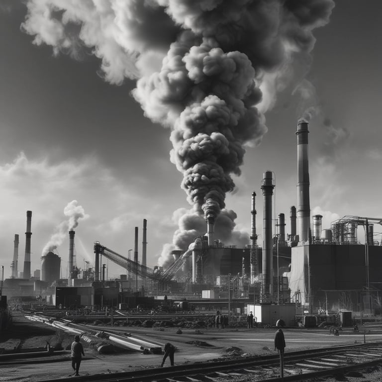 A professional consultant discussing workplace safety measures with a team in an industrial setting.