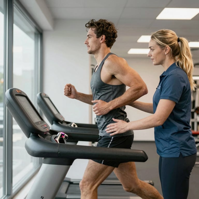 Close-up of hands holding a brain model to explain concussion effects.