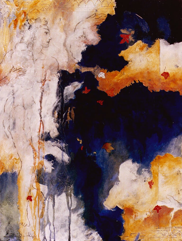 Memories-1999-18"x 14" Acrylic, Plaster on Canvas. Private Collection