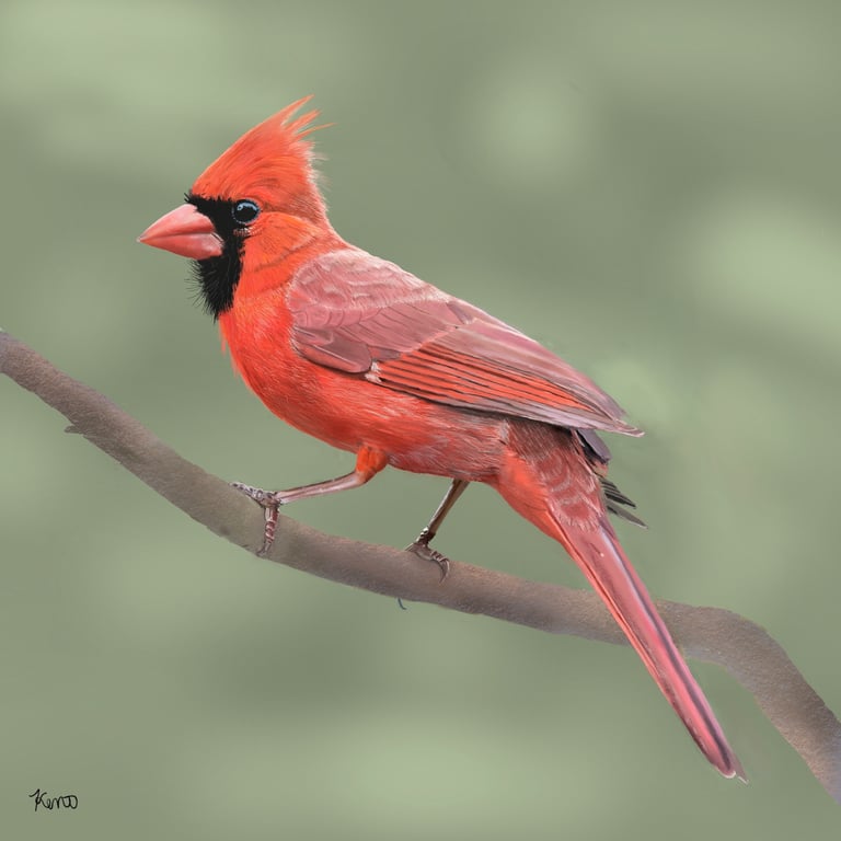 Northern Cardinal perched on a branch