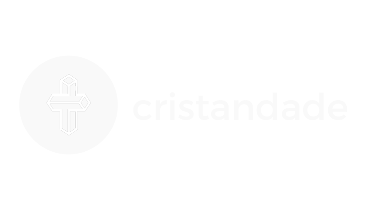 logotipo da Cristandade. Uma cruz que não tem lados, dentro de um círculo branco, junto com a escrita cristandade.
