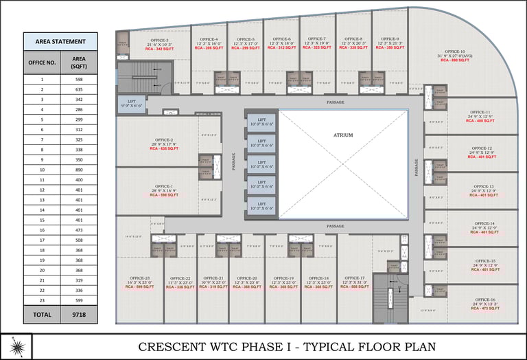FLOOR PLAN CRESCENT WTC MIRA ROAD EAST PHASE 1, CRESCENT WESTERN TRADE CENTER MIRA ROAD EAST PHASE 1