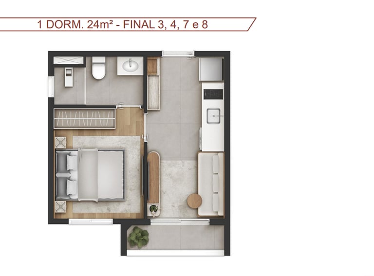 1 Dormitório - investimento imobiliário