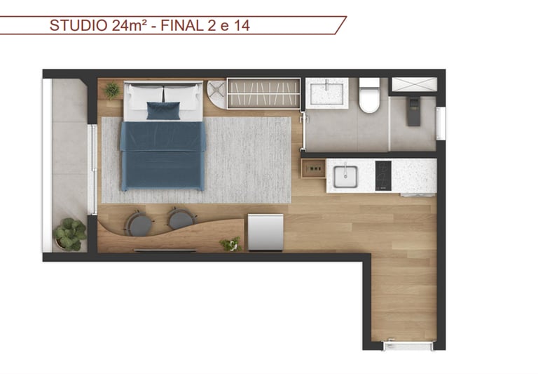 Studio 24m² - Estação Liberdade