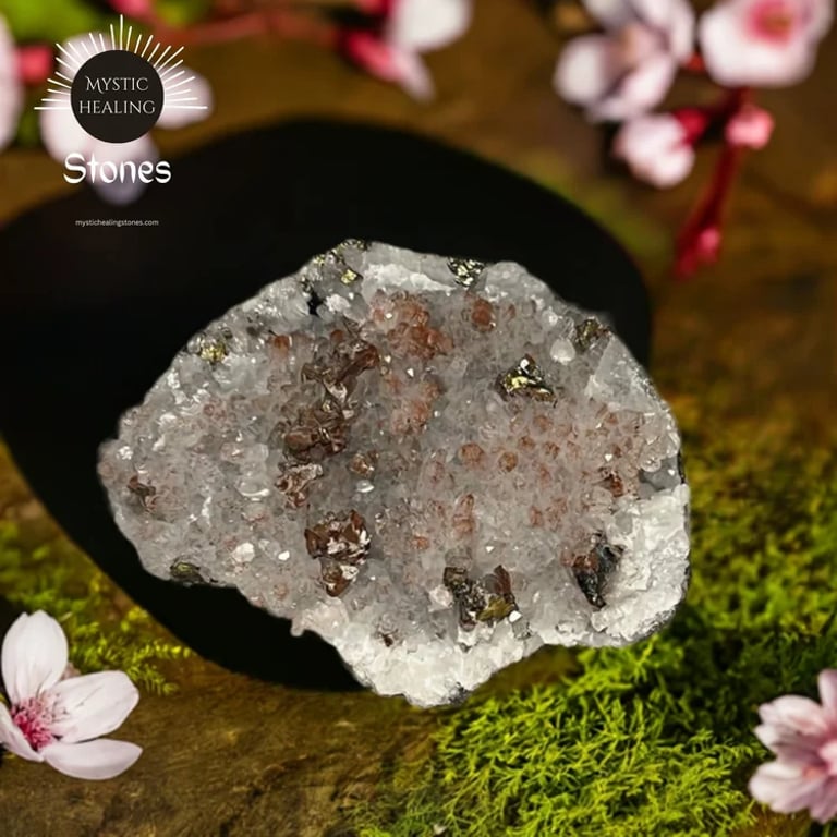 Pyrite and Rose Calcite