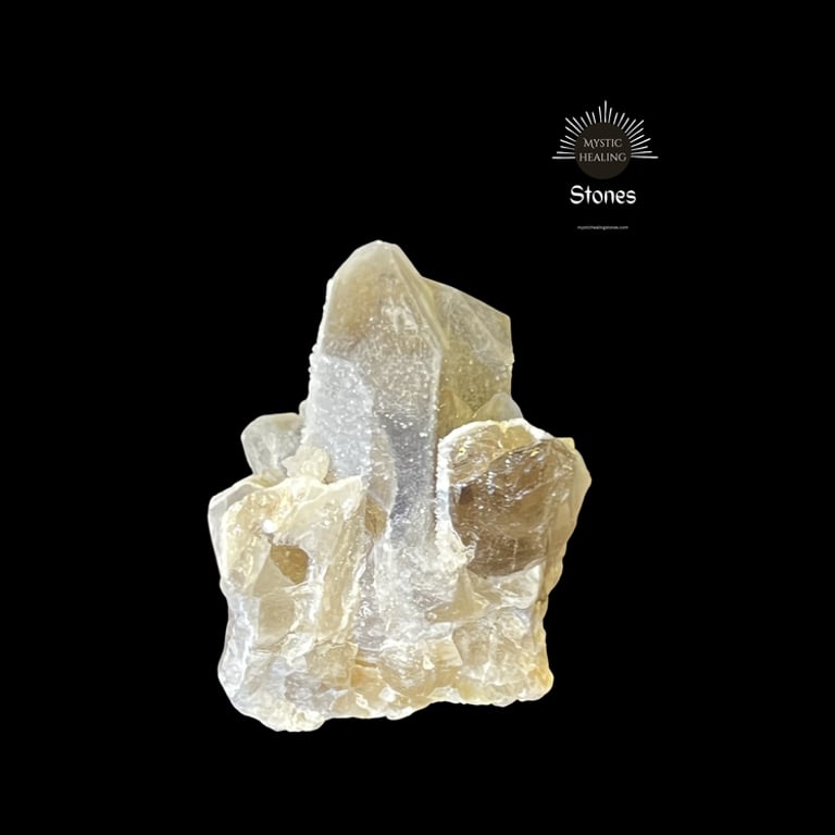 Raw quartz crystal cluster featuring natural translucent brown points for healing and meditation.