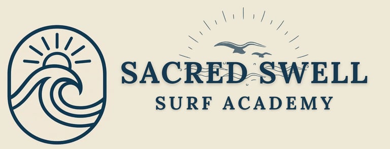 Sacred swell surf academy logo