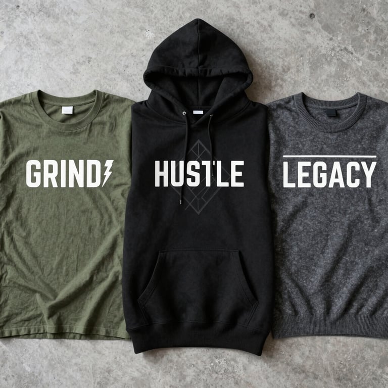 Close-up of a man wearing a hoodie with a bold, witty quote.