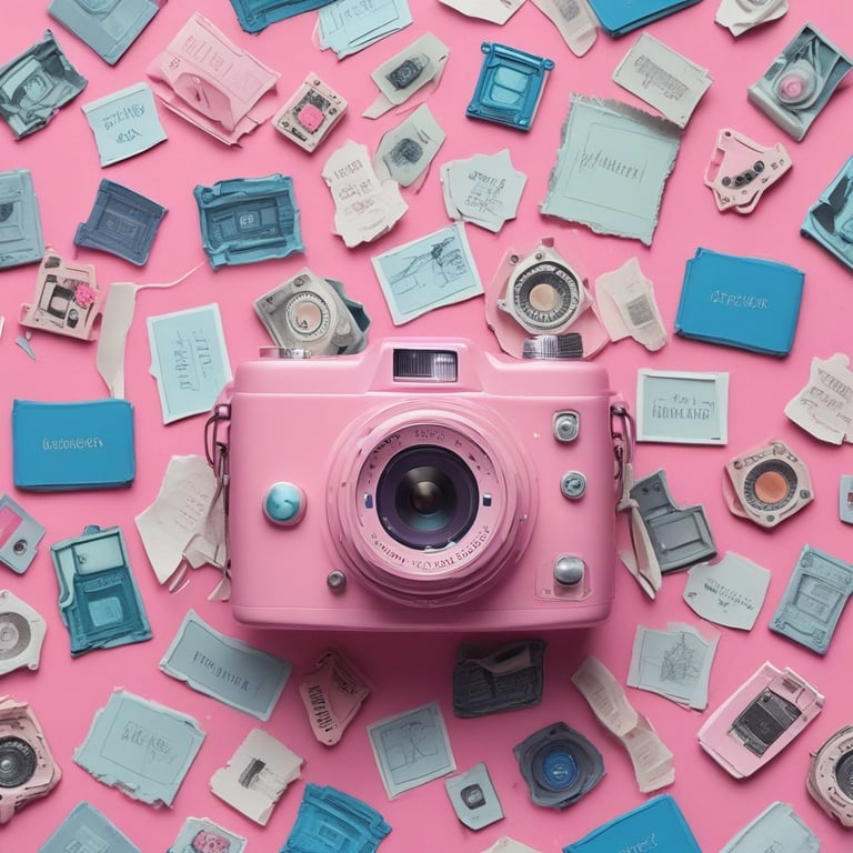 A vibrant birthday party setup featuring colorful balloons, a decorated cake, and wrapped gifts.