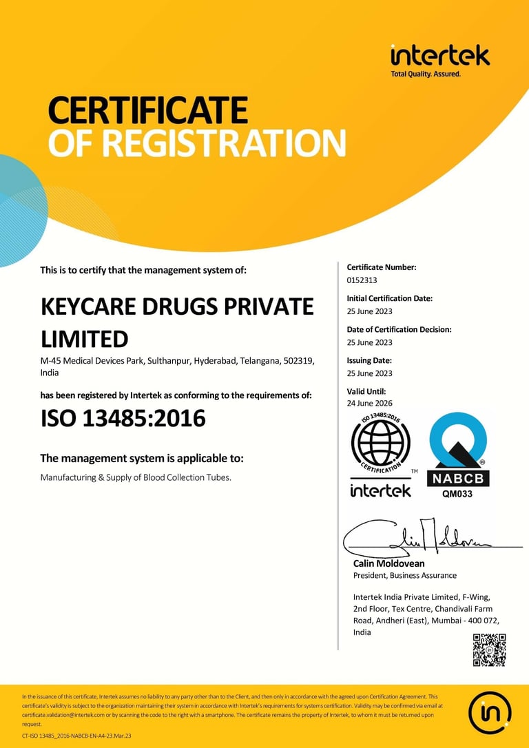 ISO certificate