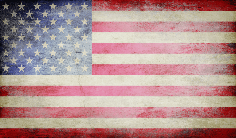 Weathered flag of the USA