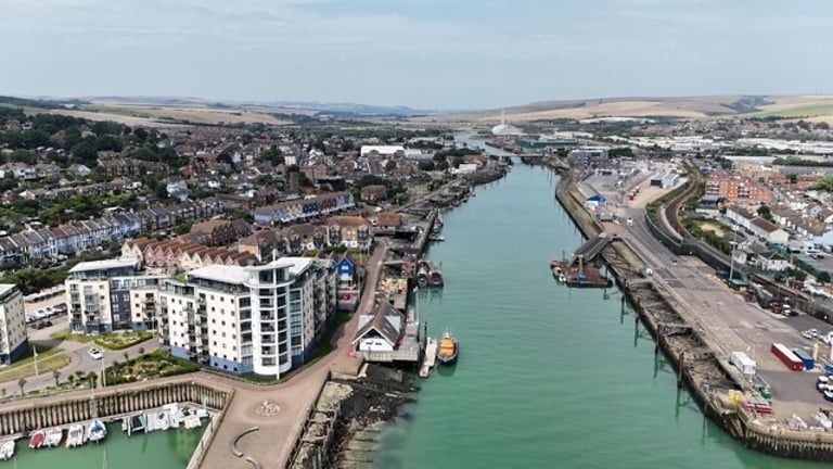 Drone shot of Newhaven Town