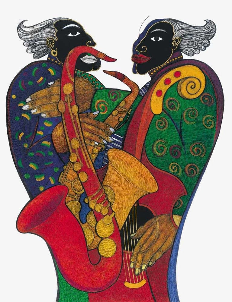 Gallery of Lovely Things: Charles Bibbs painting name Hands on Jazz 2