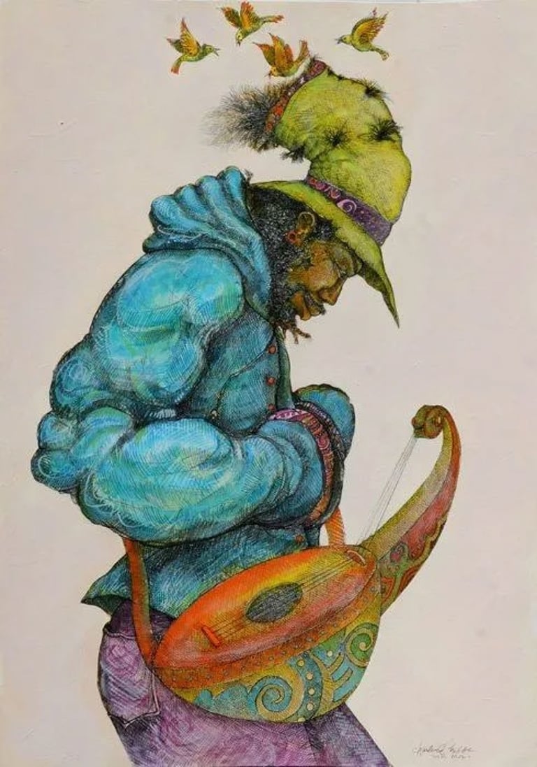 Gallery of Lovely Things: Charles Bibbs painting name Mystic Music Man